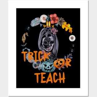 Halloween, Trick or Teach, Women Posters and Art